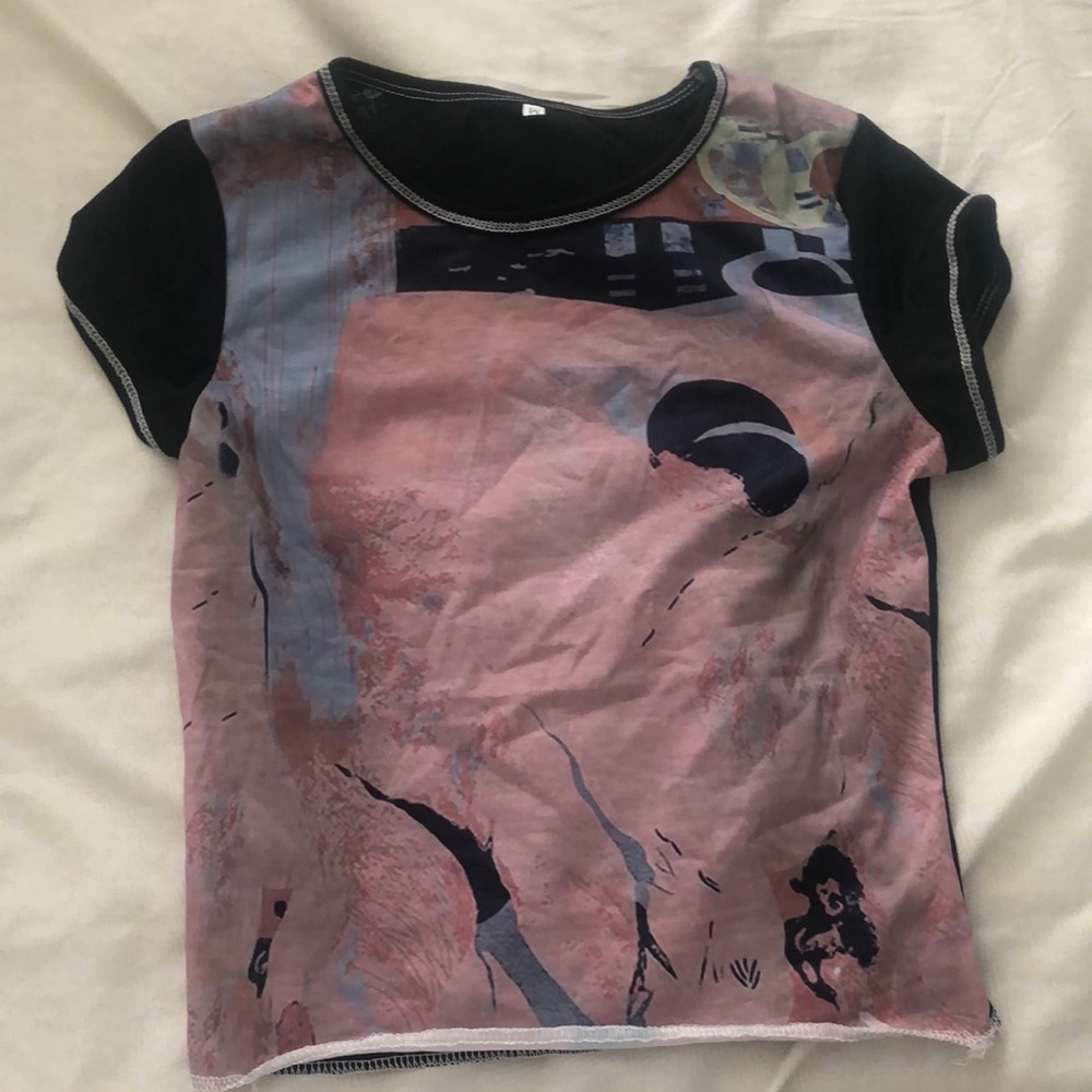 abstract patterned shirt